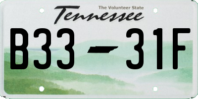 TN license plate B3331F