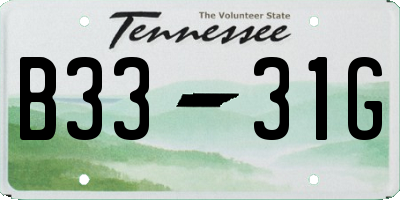 TN license plate B3331G