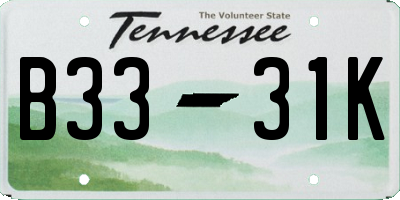 TN license plate B3331K