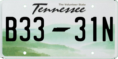TN license plate B3331N