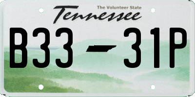 TN license plate B3331P