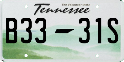TN license plate B3331S