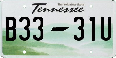 TN license plate B3331U