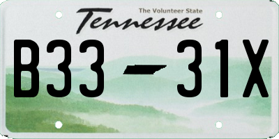 TN license plate B3331X
