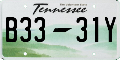 TN license plate B3331Y