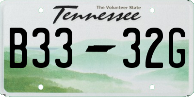 TN license plate B3332G