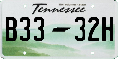 TN license plate B3332H