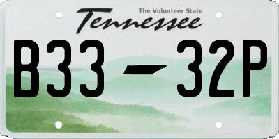 TN license plate B3332P