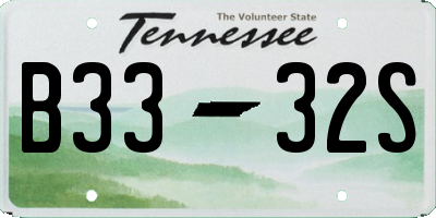 TN license plate B3332S