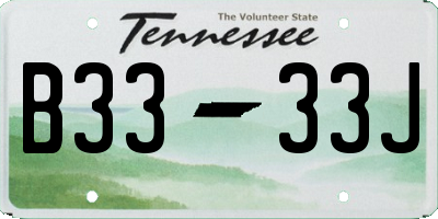 TN license plate B3333J