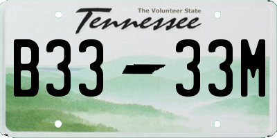 TN license plate B3333M
