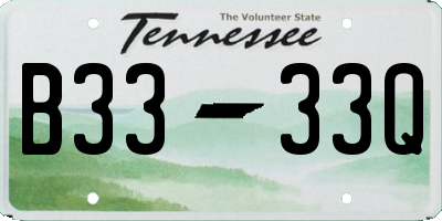 TN license plate B3333Q