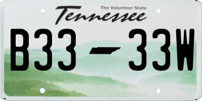 TN license plate B3333W
