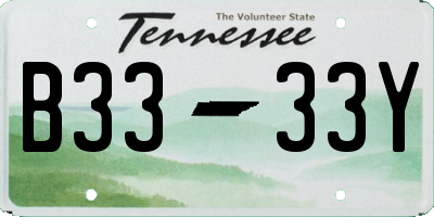 TN license plate B3333Y