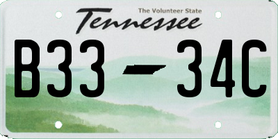 TN license plate B3334C