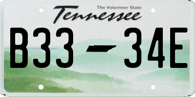 TN license plate B3334E