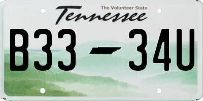 TN license plate B3334U