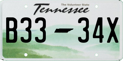 TN license plate B3334X