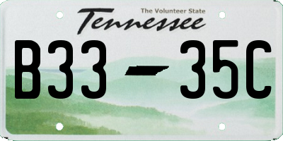 TN license plate B3335C