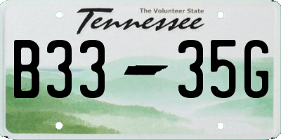 TN license plate B3335G