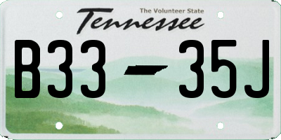 TN license plate B3335J