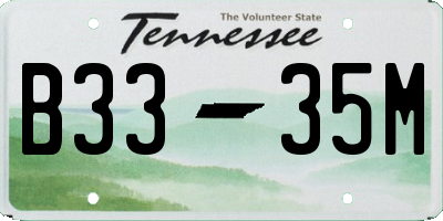 TN license plate B3335M