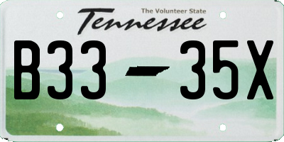 TN license plate B3335X