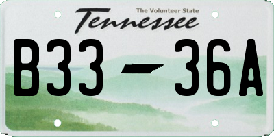 TN license plate B3336A