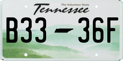 TN license plate B3336F