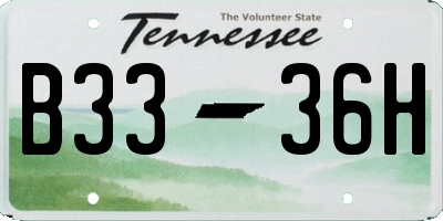 TN license plate B3336H