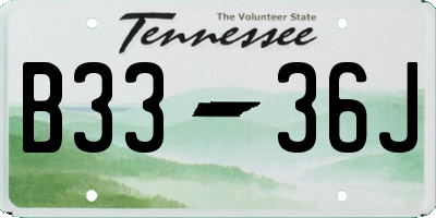 TN license plate B3336J