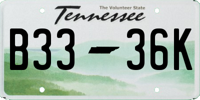 TN license plate B3336K