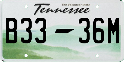 TN license plate B3336M