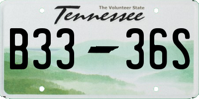 TN license plate B3336S