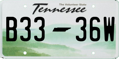 TN license plate B3336W