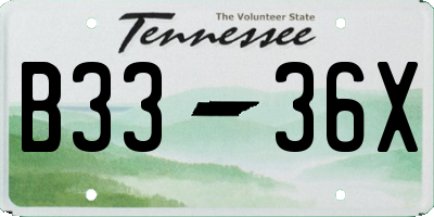 TN license plate B3336X