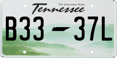 TN license plate B3337L