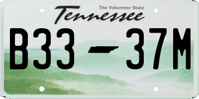 TN license plate B3337M