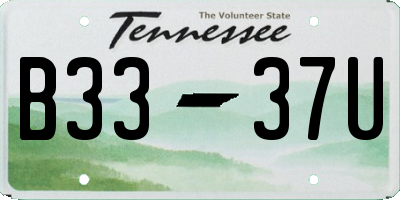 TN license plate B3337U