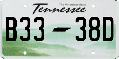 TN license plate B3338D