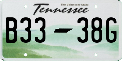 TN license plate B3338G