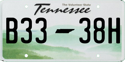 TN license plate B3338H