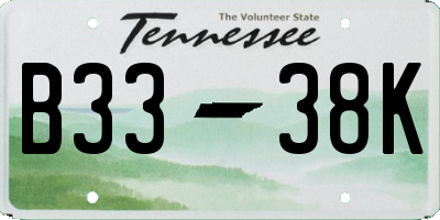 TN license plate B3338K