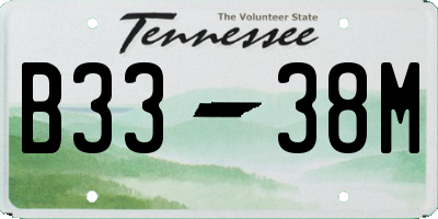 TN license plate B3338M