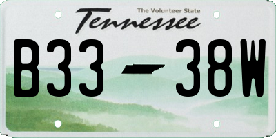 TN license plate B3338W