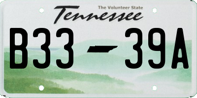 TN license plate B3339A