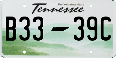 TN license plate B3339C