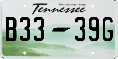 TN license plate B3339G