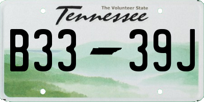TN license plate B3339J