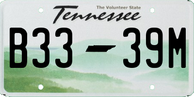 TN license plate B3339M